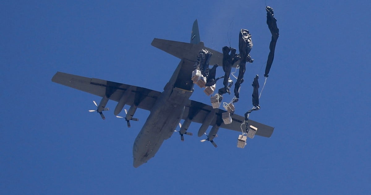 Food airdropped into Gaza as Israel says opening aid routes