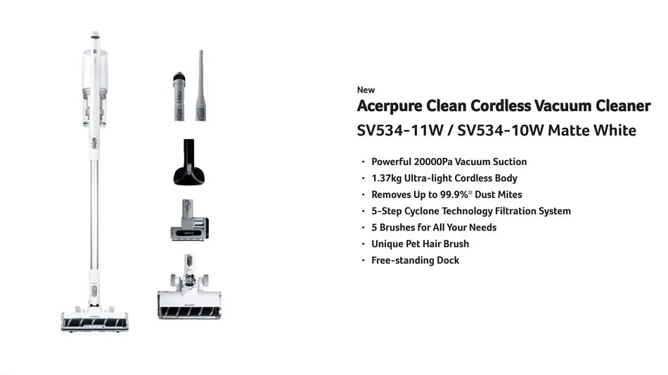 Mesin Penyedut Hampagas Acerpure Clean V2 Kini Di Malaysia Pada Harga RM1299