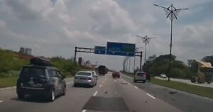 Runaway lorry tyre slams into car on Pasir Gudang highway