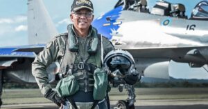 Air force chief sets the pace at National Day air formation