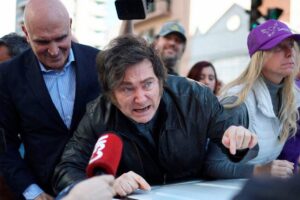 Argentina's Milei rushed from campaign event as protesters throw rocks at car