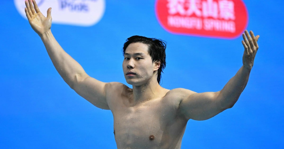 China's Qin wins 'miracle' second breaststroke gold at swim worlds
