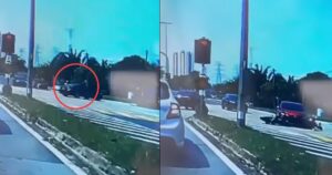 Couple injured when rammed by car which ran red light [WATCH]