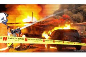 Firefighters rescue four from Taman Sentosa shophouse blaze