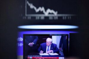 Global shares drop after Trump tariff shock hits markets
