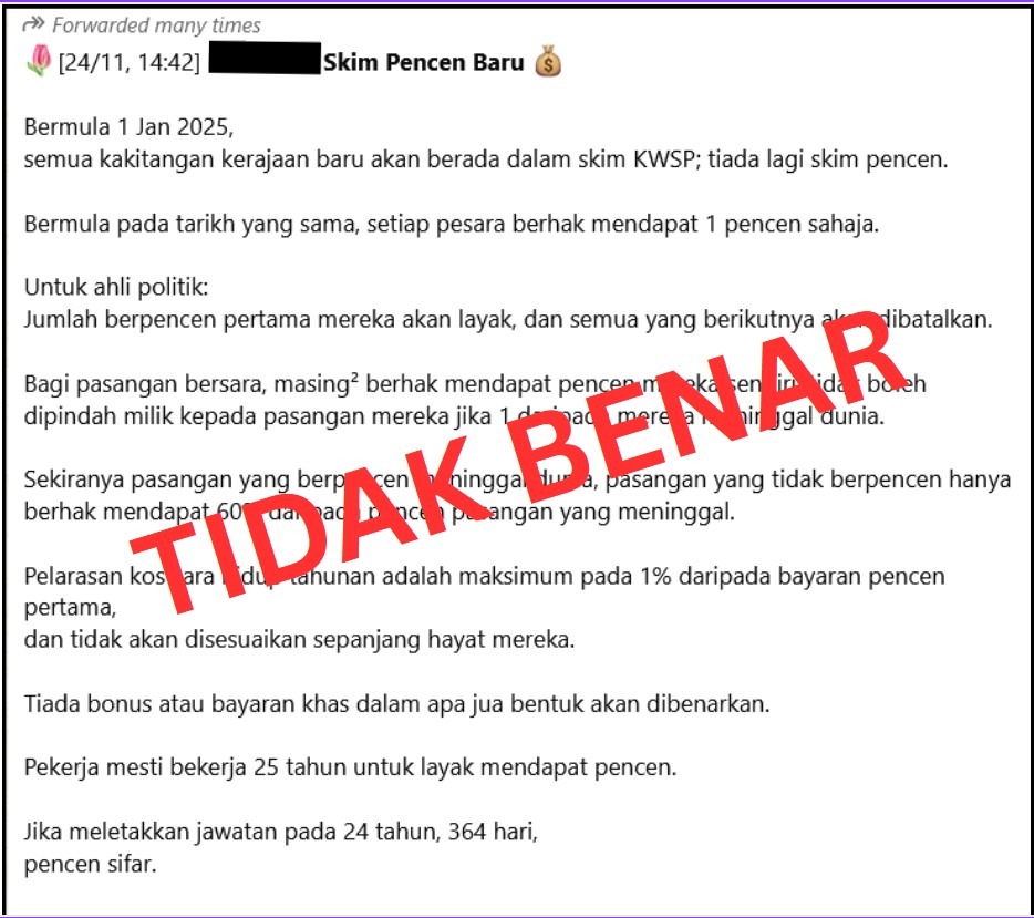 JPA nafi maklumat tular mengenai pembatalan skim pencen