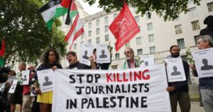 Journalists rally in London to support colleagues in Gaza