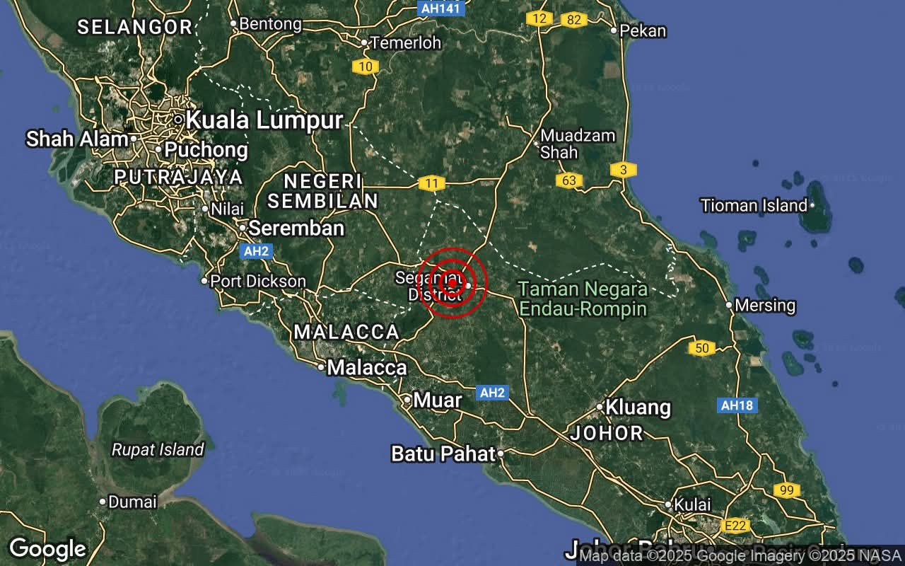 MET Malaysia sahkan gempa di Segamat hari ini, rakyat tidak perlu bimbang