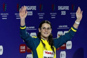 McKeown claims 200m gold, completes backstroke double