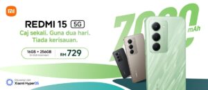 Redmi 15 5G: 6.9" 5G smartphone with Snapdragon 6s Gen 3 and huge 7,000mAh battery, priced at RM729