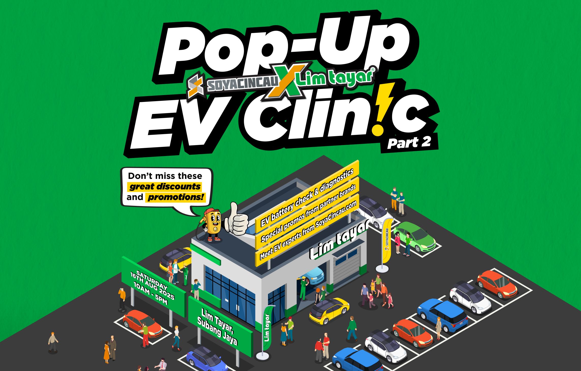 Special Promos at SoyaCincau.com x Lim Tayar EV Clinic happening on 16 August