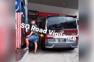 “Still Can Pose Like a Model” — SG MPV driver fuels with RON95, netizens slam smugness
