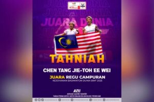 TPM Ahmad Zahid ucap tahniah buat Tang Jie-Ee Wei juarai Badminton Dunia 2025