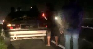 Two men refuelling van by roadside, fatally struck in three-vehicle crash