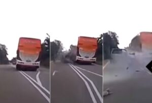 Woman killed bus driver loses control and crashes into oncoming car in Negri