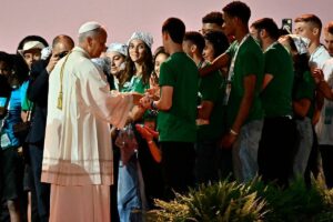 Young Catholics welcome Pope Leo XIV with rock star fervour at Rome vigil