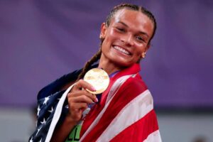 Anna Hall wins heptathlon gold at world championships in Tokyo