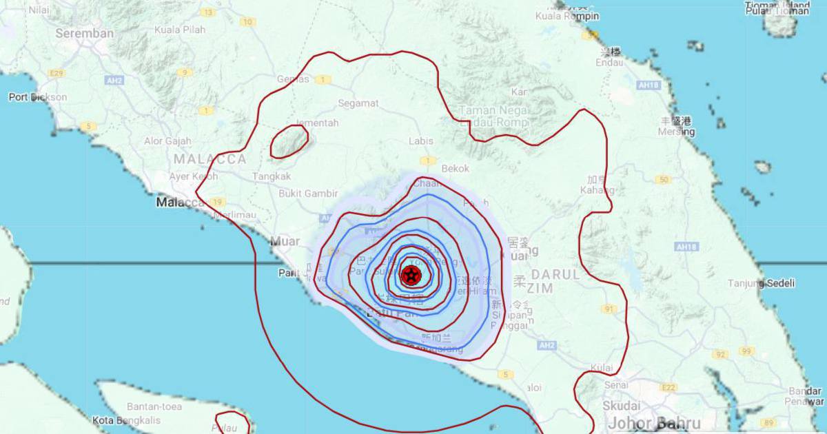 Another tremor hits Johor, eighth since Aug 24