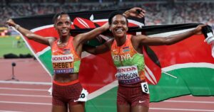 Chebet outsprints Kipyegon to win 5,000m for world double