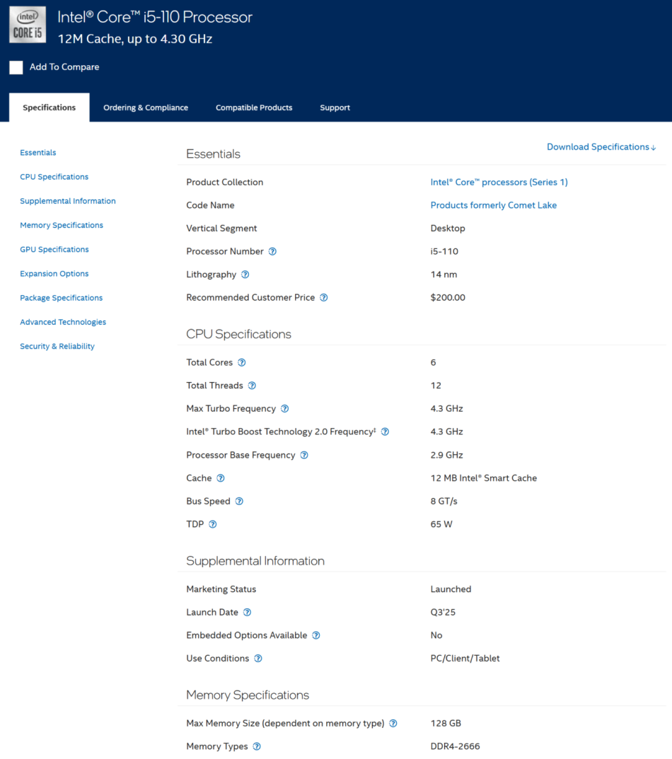 Cip 14nm Kembali Dengan Intel Core i5-110