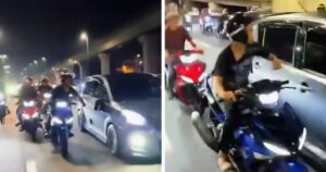 Cops hunting 20 motorcyclists who surrounded, kicked Myvi near Puchong toll
