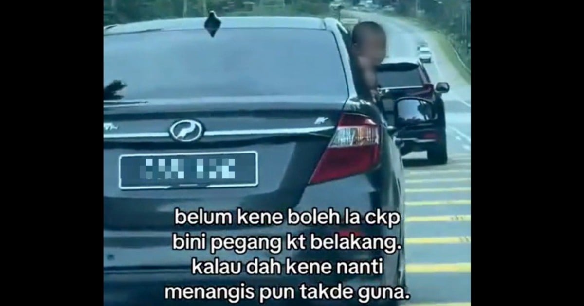 Cops probing viral video of kids poking head out of moving car