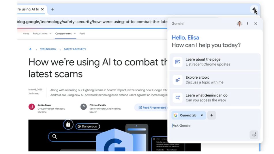 Gemini Kini Diintegrasikan Pada Chrome -Lakukan Rumusan, Saranan dan Penukaran Kata Laluan