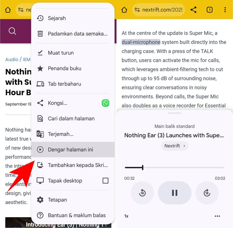 Google Chrome Untuk Android Kini Boleh Bacakan Artikel Untuk Anda – Terhad Kepada Laman Web Berbahasa Inggeris