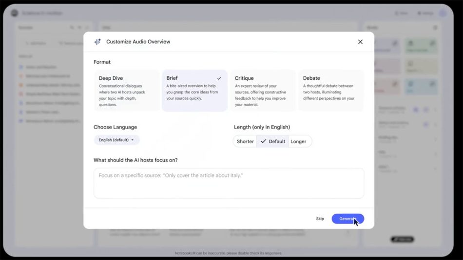 Google NotebookLM Kini Mempunyai Ciri Mengubah Tona Perbualan Podsiar Yang Dijana