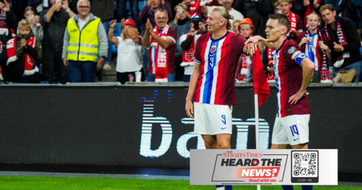 High five for Norway's Haaland against Moldova