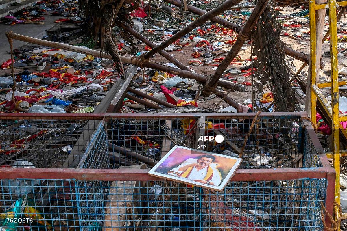 Indian actor-politician's aides charged after rally stampede kills 40