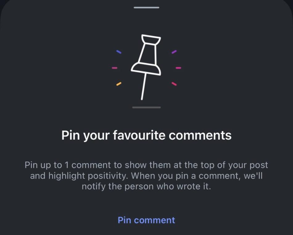 Instagram Kini Membenarkan Pengguna Pin Komen Sendiri