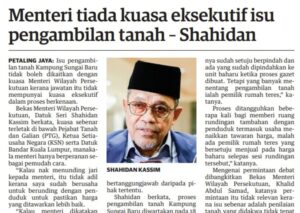 Isu Kampung Sungai Baru: Annuar Musa perlu segera beri penjelasan