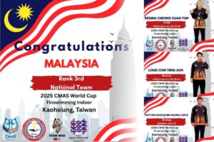 Malaysia finishes third overall at CMAS World Cup Finswimming 2025