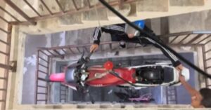 #NSTviral: RXZ motorcycles hoisted to 4th floor to prevent theft [WATCH]
