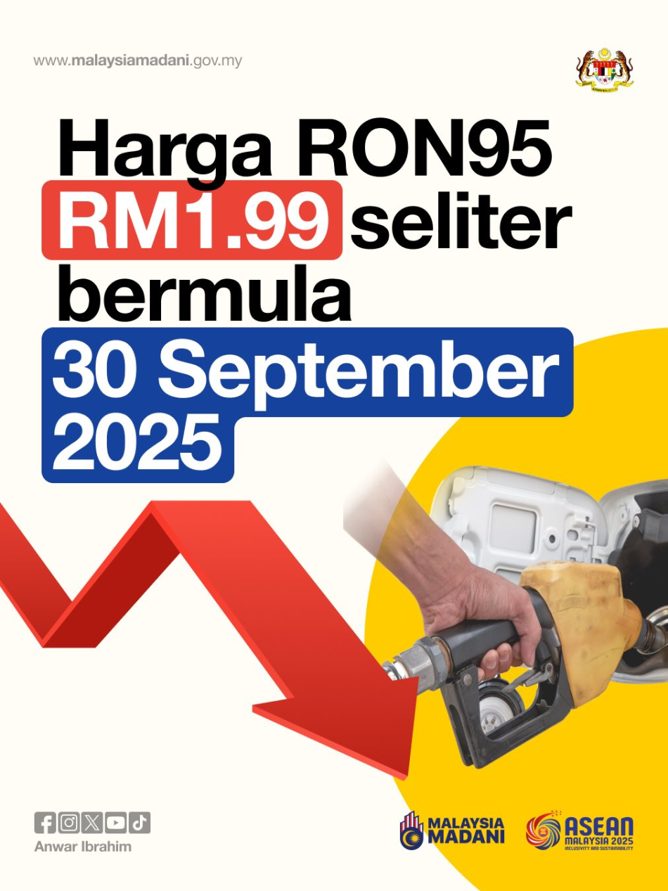 PMX Mengumumkan Subsidi Bersasar Petrol RON95 Akan Diperkenalkan Pada 30 September Ini