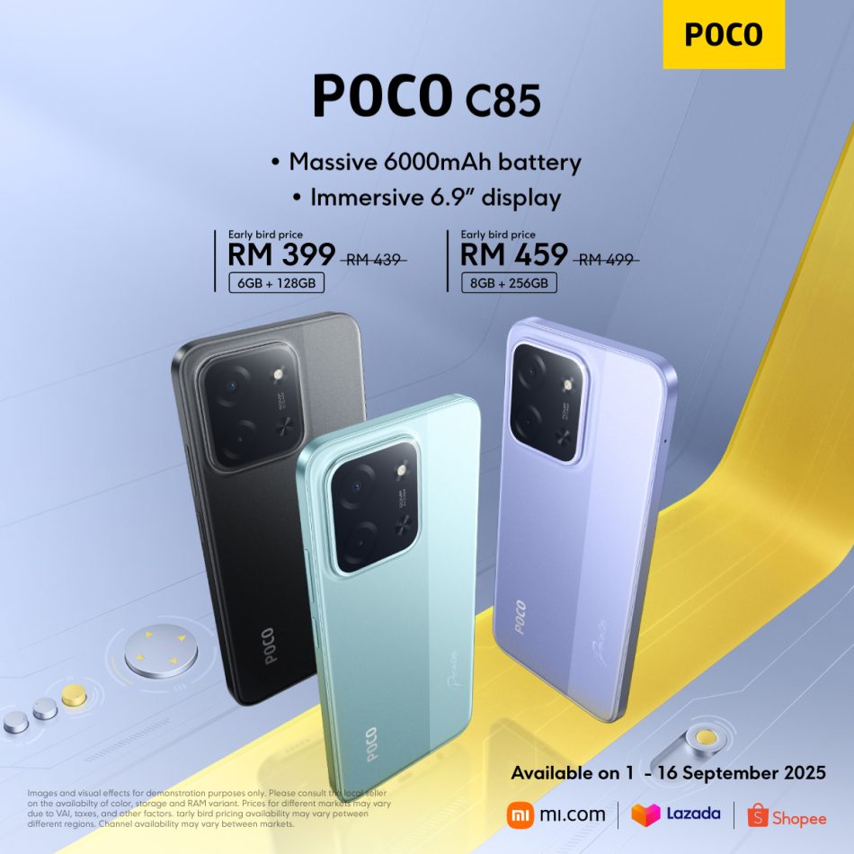 POCO C85 Dengan Bateri 6000mAh Kini Di Malaysia Pada Harga Bermula RM439