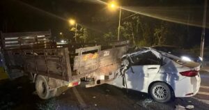 Passenger’s head severed after car crashes into lorry