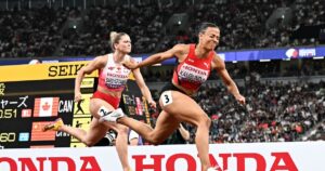 Swiss Kambundji takes shock world 100m hurdles crown