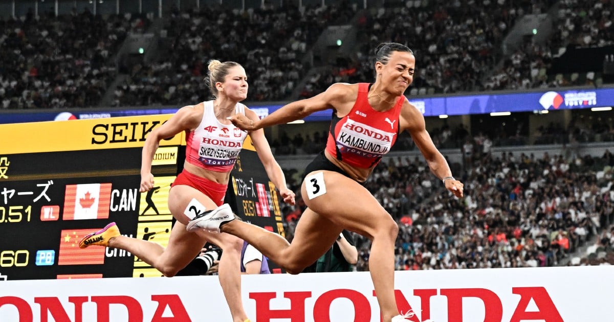 Swiss Kambundji takes shock world 100m hurdles crown