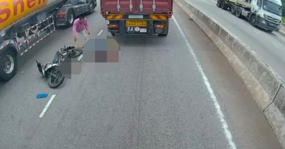 Woman pillion dies after being run over by lorry trailer