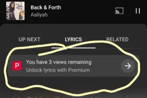 YouTube Music Menguji Ciri Berbayar Untuk Lirik Lagu