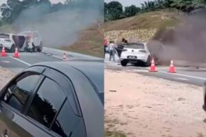 2 dead, 3 injured in fiery crash on Senai-Desaru Expressway