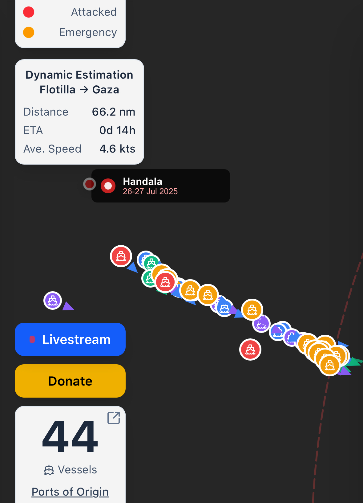 3 kapal Sumud Flotila dipintas Israel
