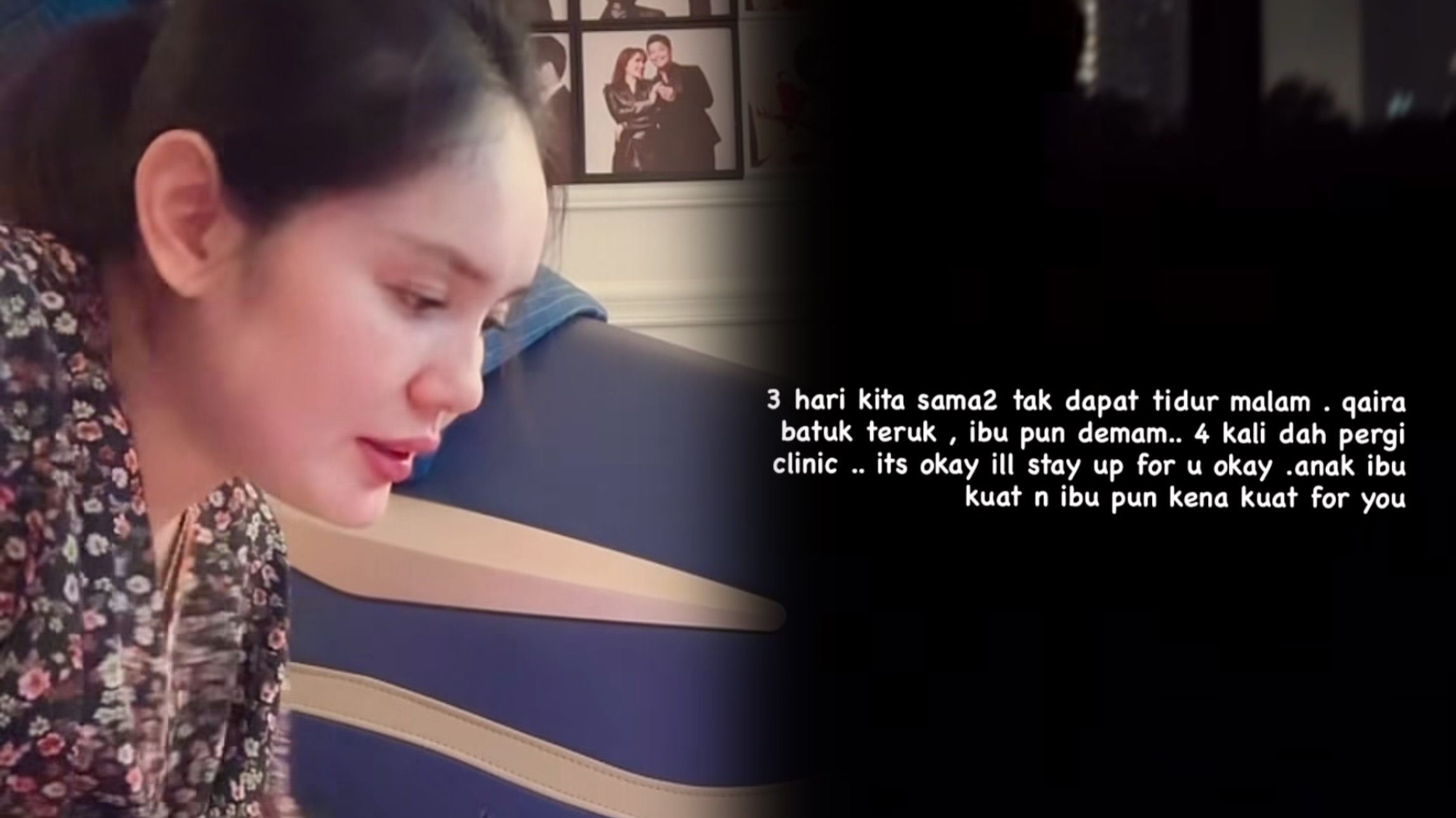 Anak tidak berhenti batuk, Uqasha Senrose tiga hari tidak tidur lena