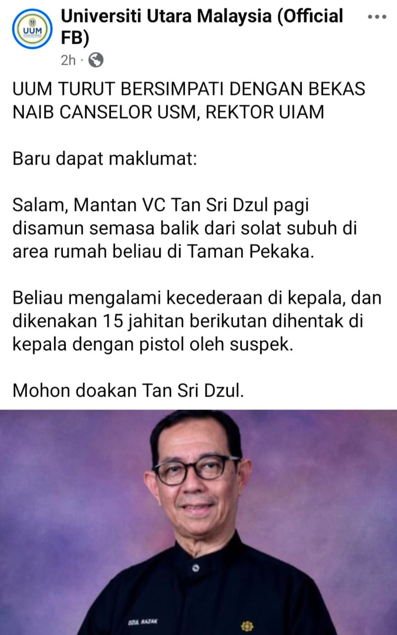Bekas Naib Canselor USM cedera disamun