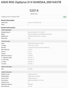 Butiran Cip Intel Core Ultra X7 358H Tertiris – Akan Menguasakan ASUS ROG Zephyrus G14