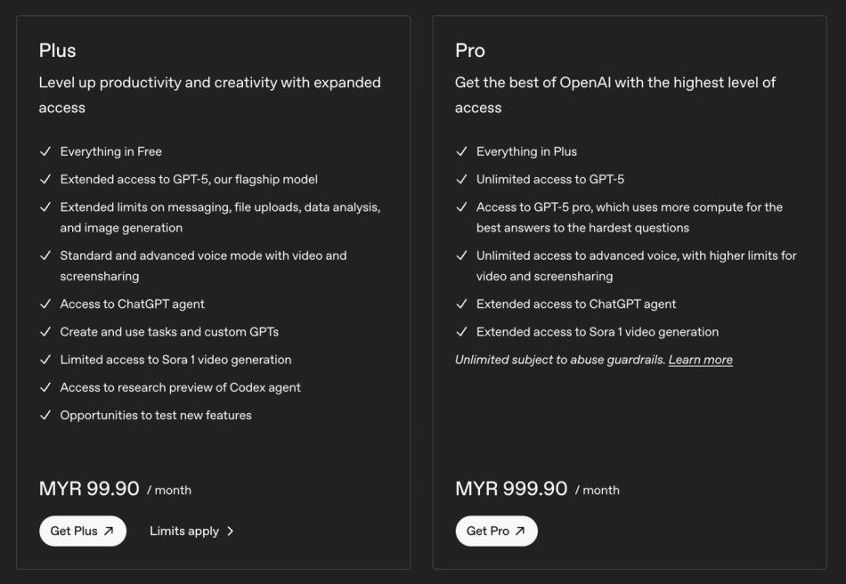 ChatGPT Mula Guna Matawang Tempatan Untuk Caj Langganan – ChatGPT Plus Berharga RM99.90 Sebulan