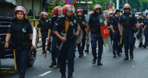 GSF rally turns rowdy, eggs hurled at FRU officers