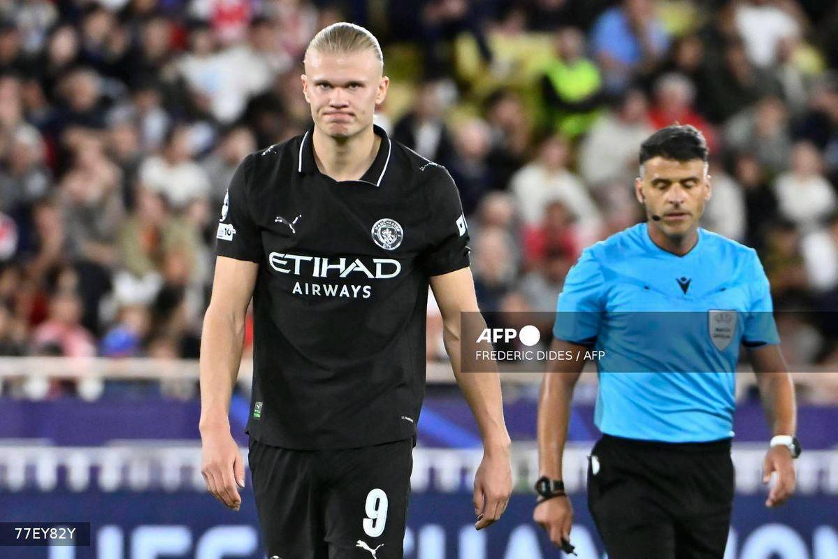 Haaland scores twice but Man City denied by Monaco in Champions League